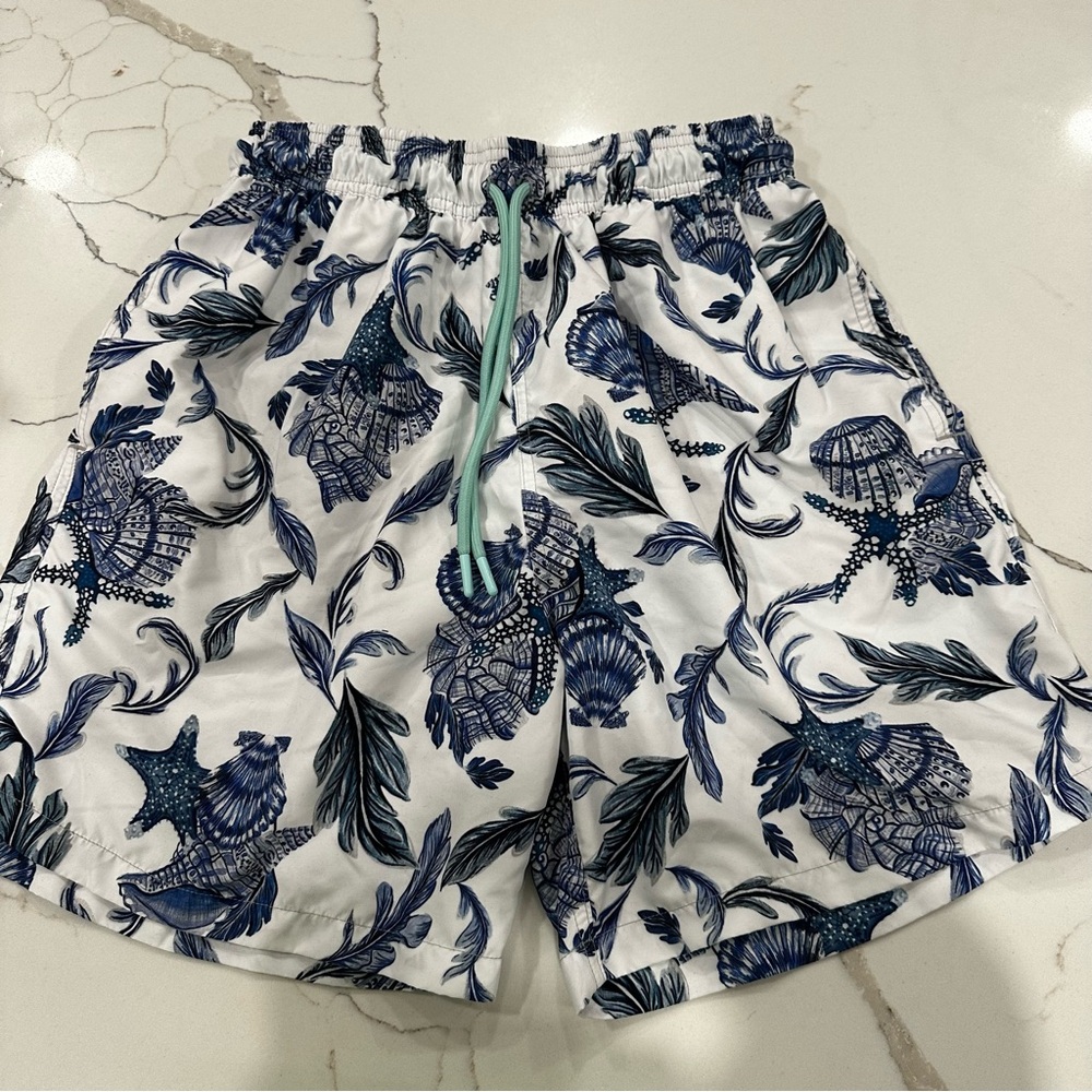 Agua María Men's Tropical Sea Life Swim Trunks - Size Large